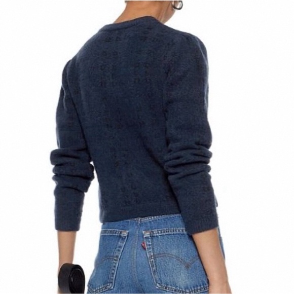 Ganni Waterly Jacquard Pullover In Navy, M - Picture 11 of 11